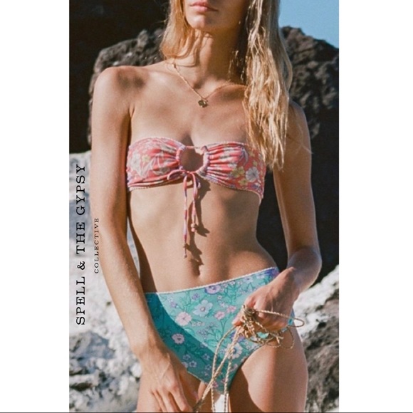 Spell Other - NWT Spell Flowerchild Bandeau Coral Top